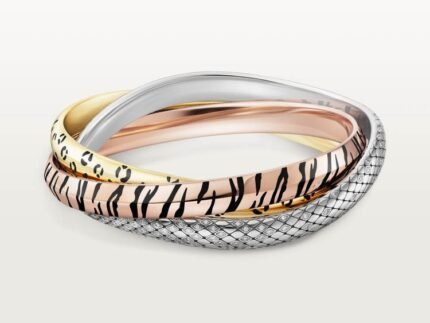 Trinity Bracelet, Lacquer Finish, Set With Diamonds